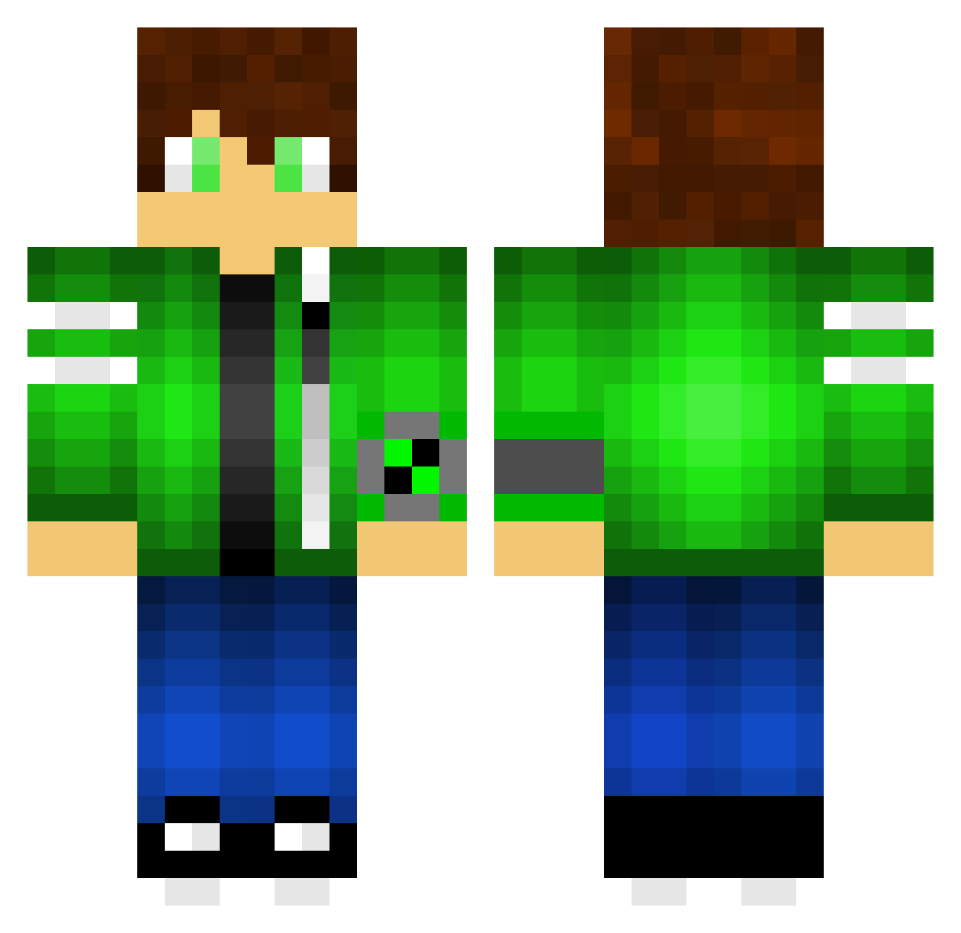 PYXA_LABAVYXA Minecraft skin, front and back view
