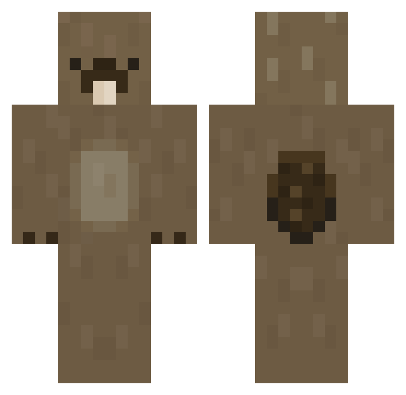 nulskul Minecraft skin, front and back view
