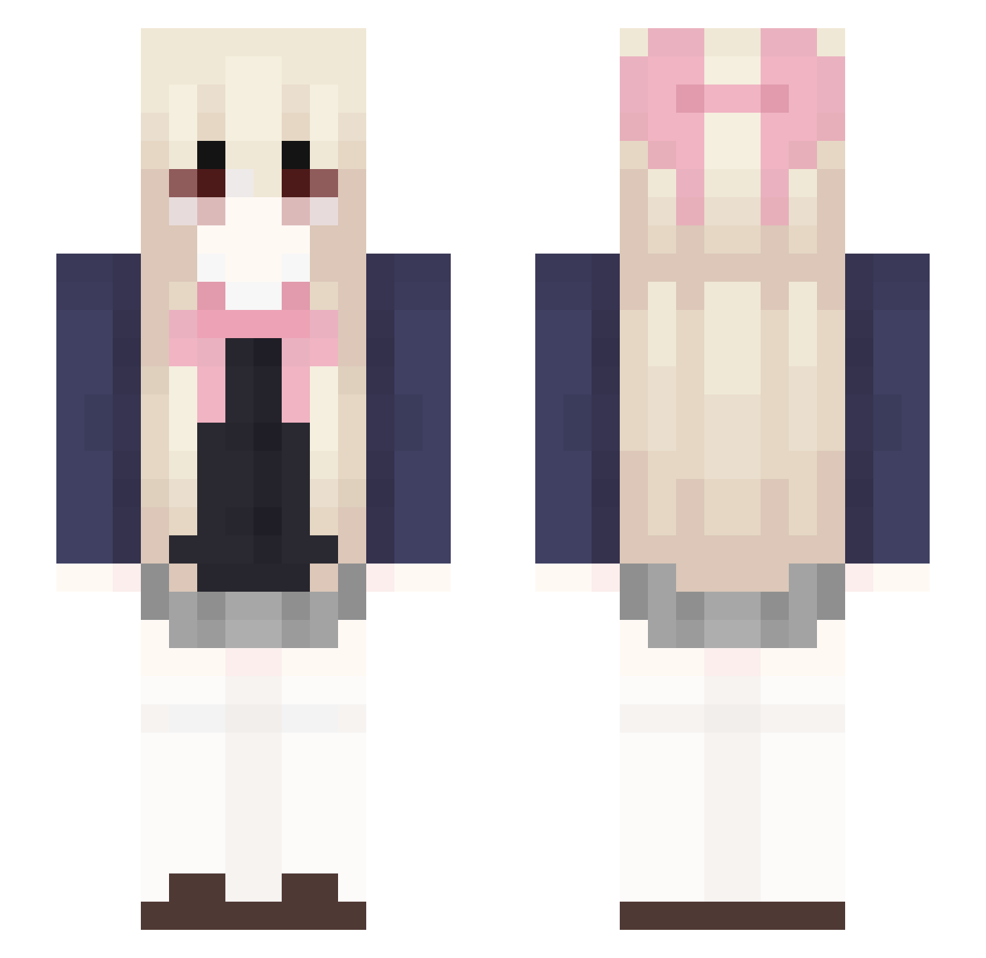Itz_Kaels Minecraft skin, front and back view
