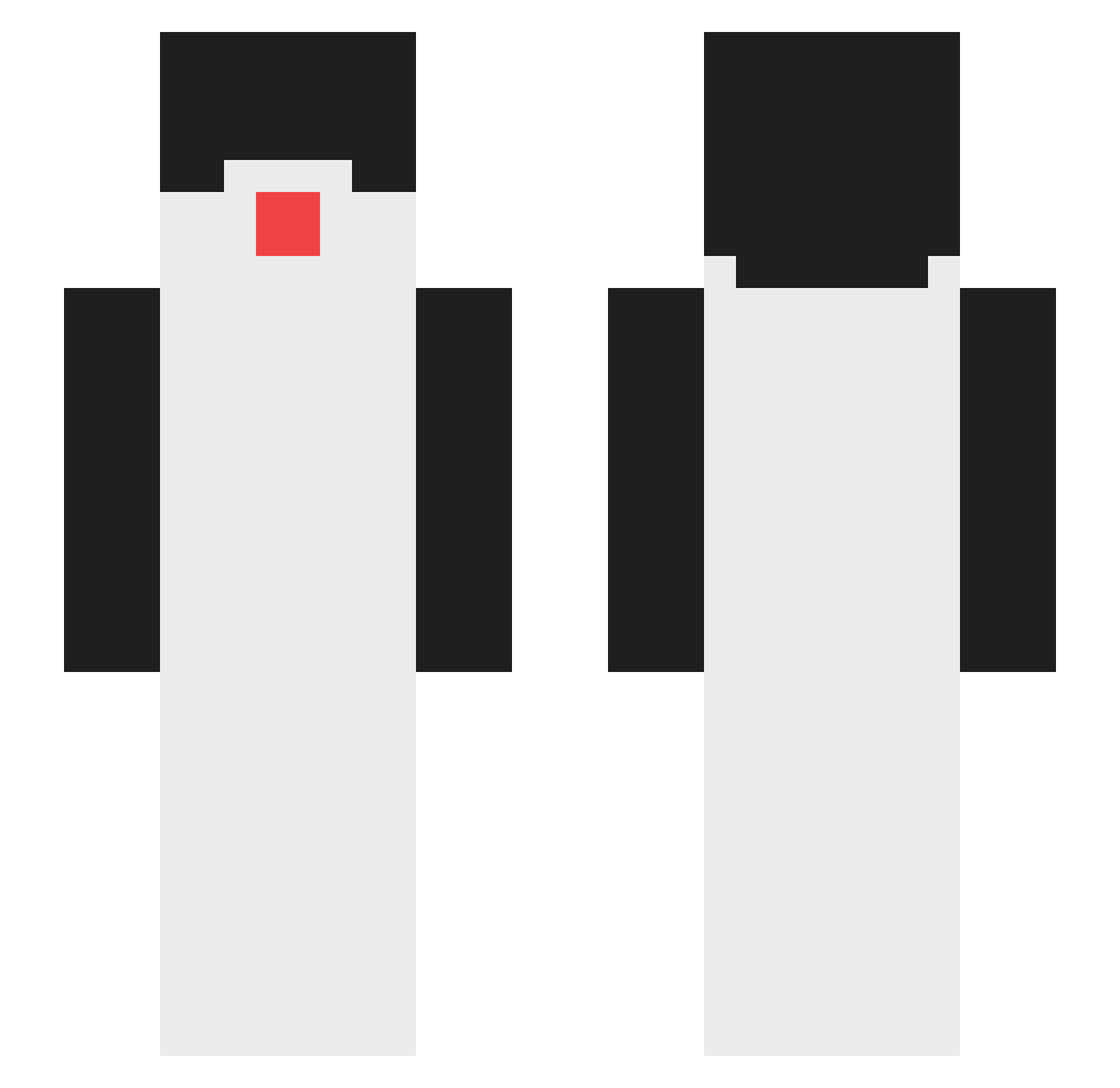 luxvent Minecraft skin, front and back view