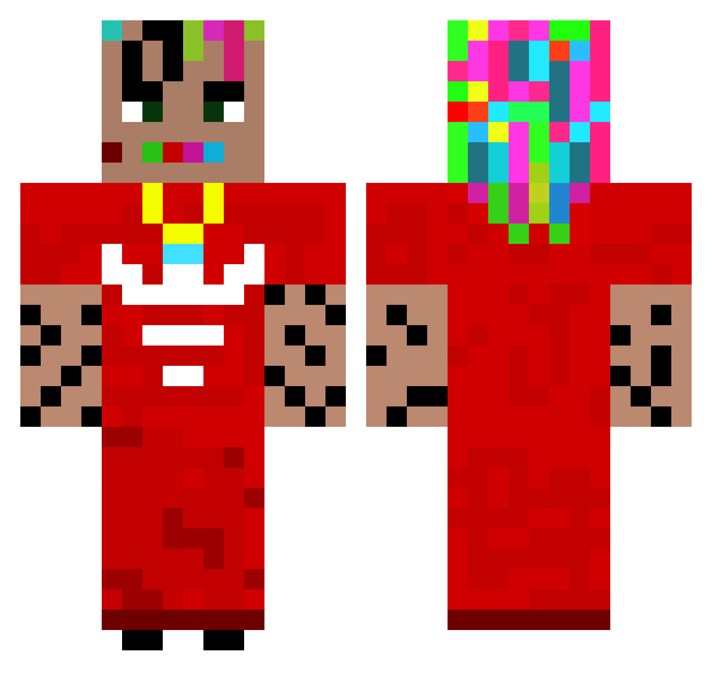 TheRealMbb Minecraft skin, front and back view