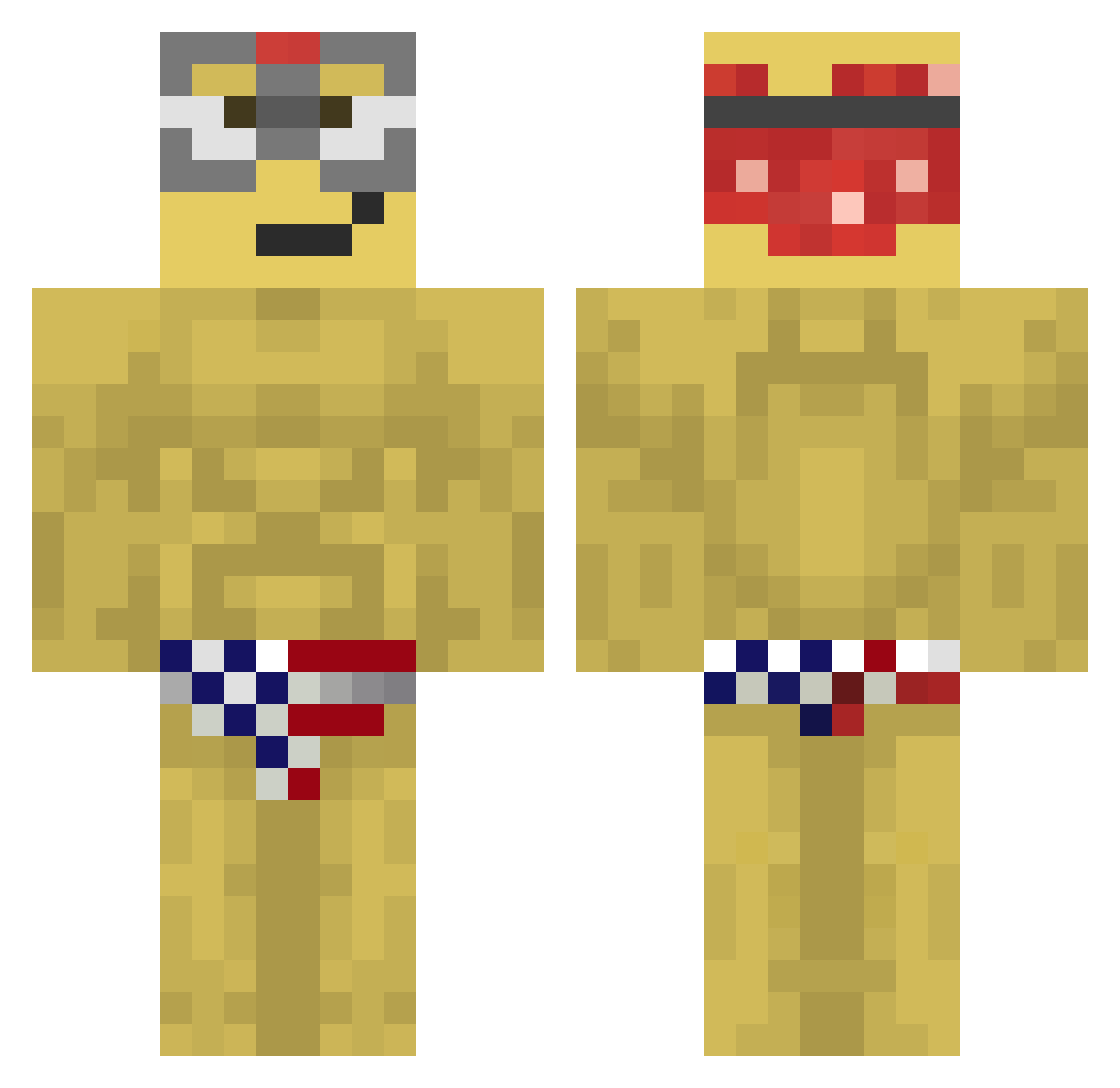 Guiaui7 Minecraft skin, front and back view