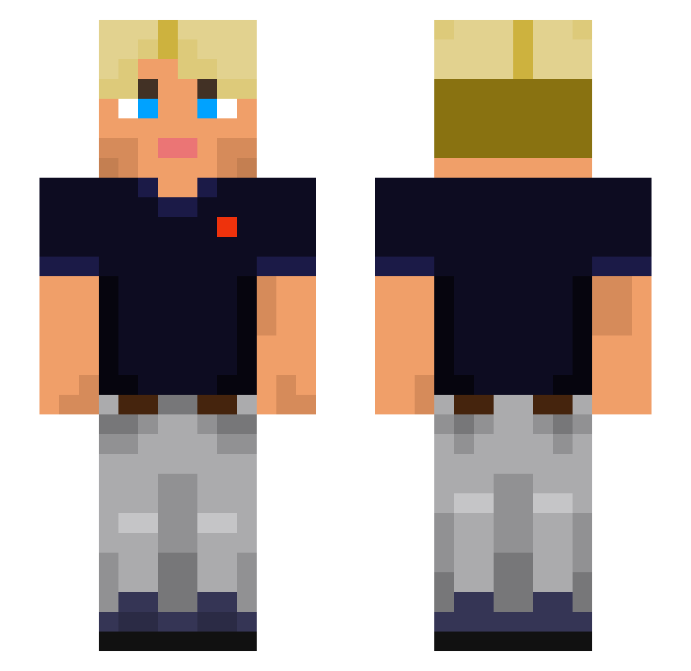 MbappeMentality Minecraft skin, front and back view