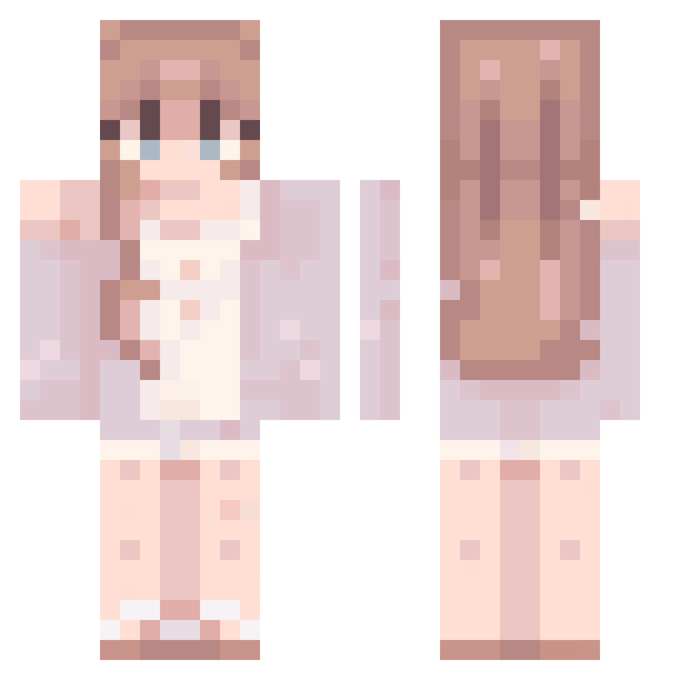 deadface Minecraft skin, front and back view