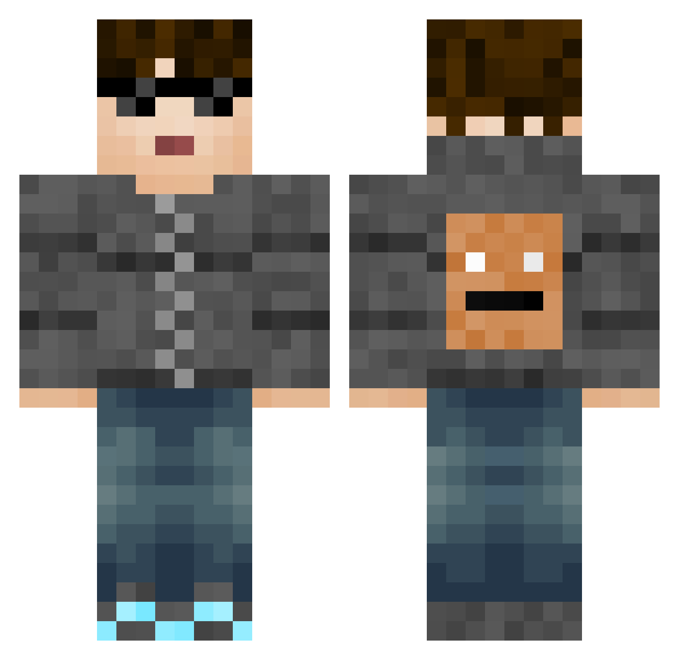 woodenskewer Minecraft skin, front and back view