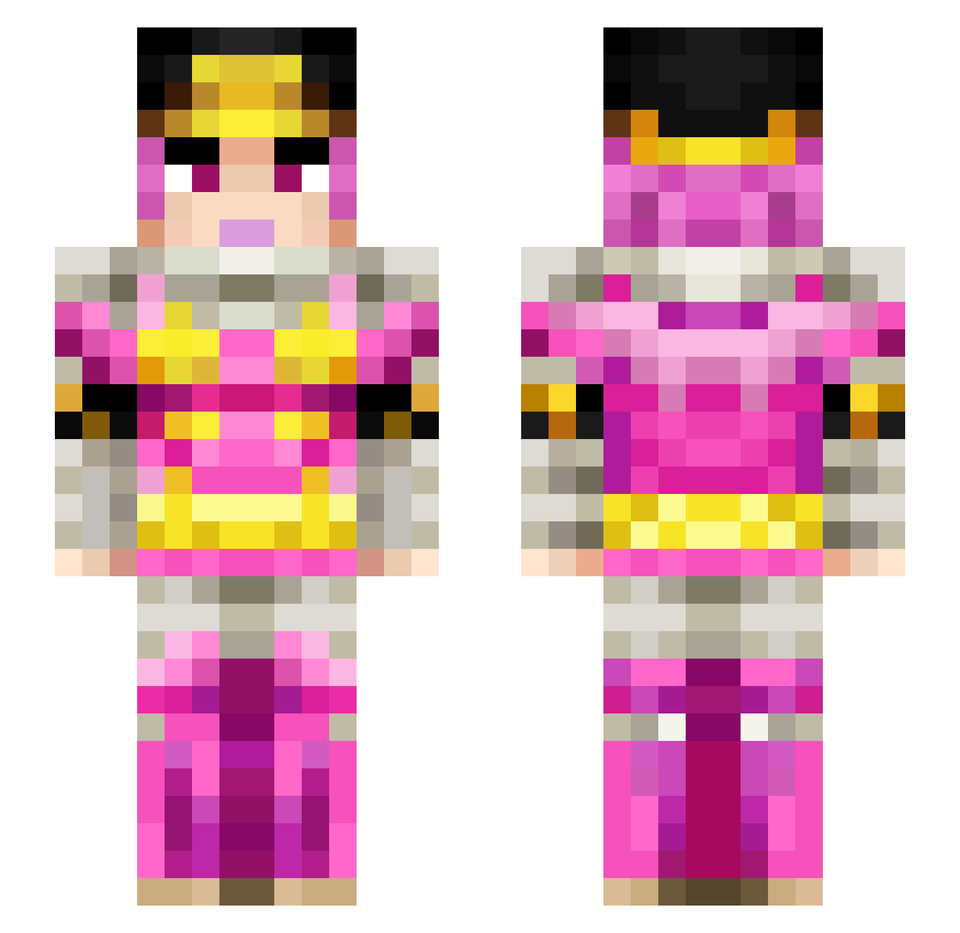 Biskotton Minecraft skin, front and back view