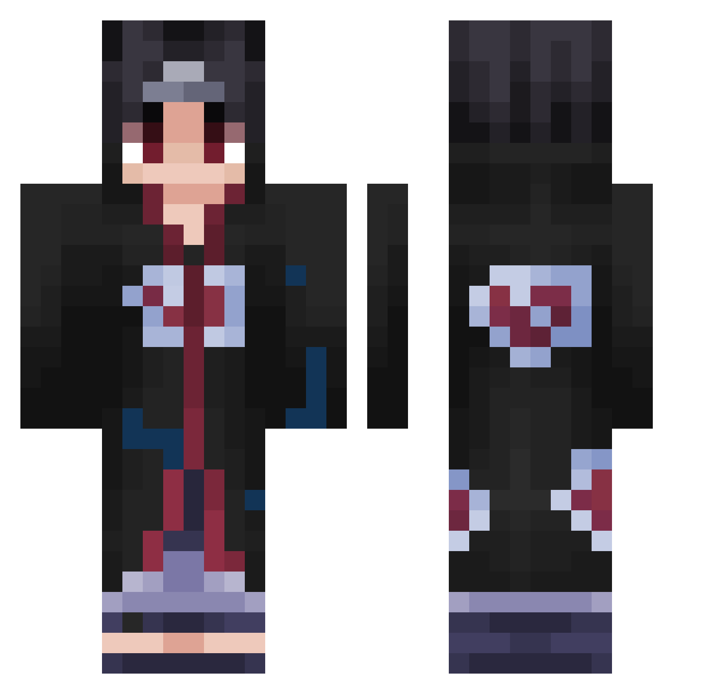 blokes Minecraft skin, front and back view