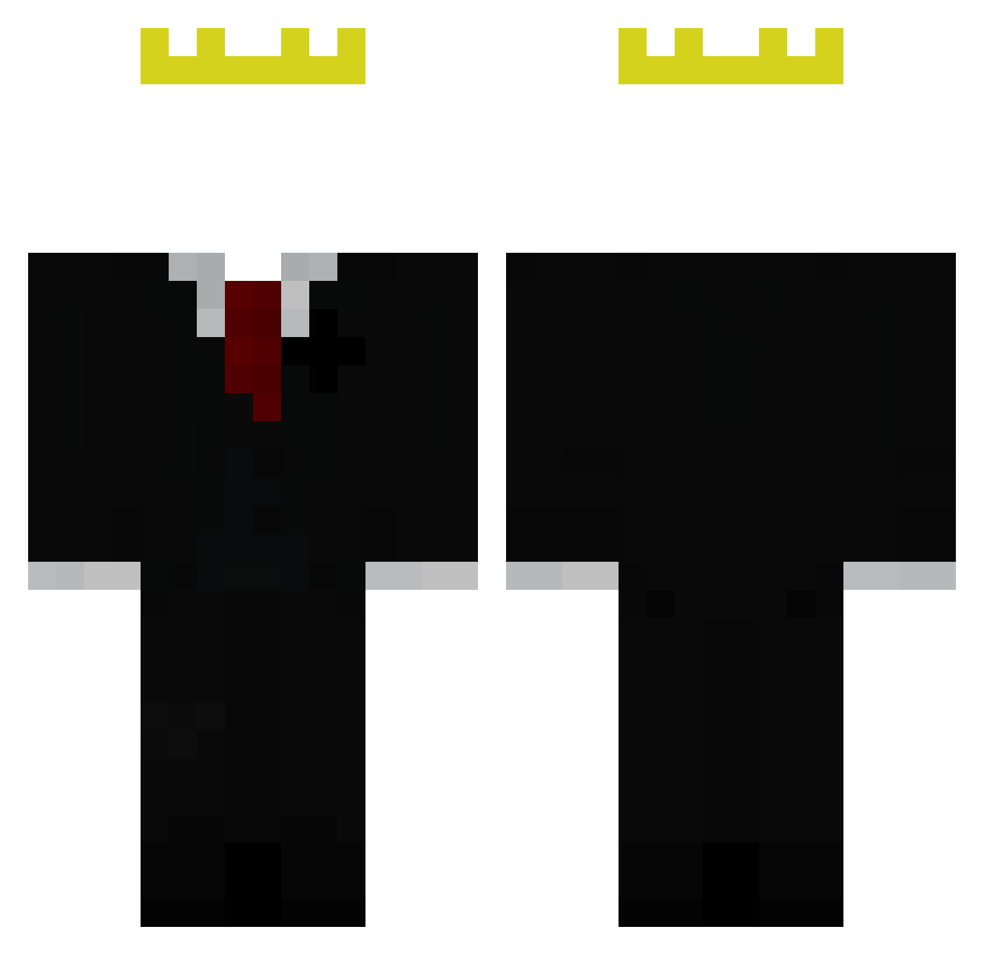 traylike Minecraft skin, front and back view