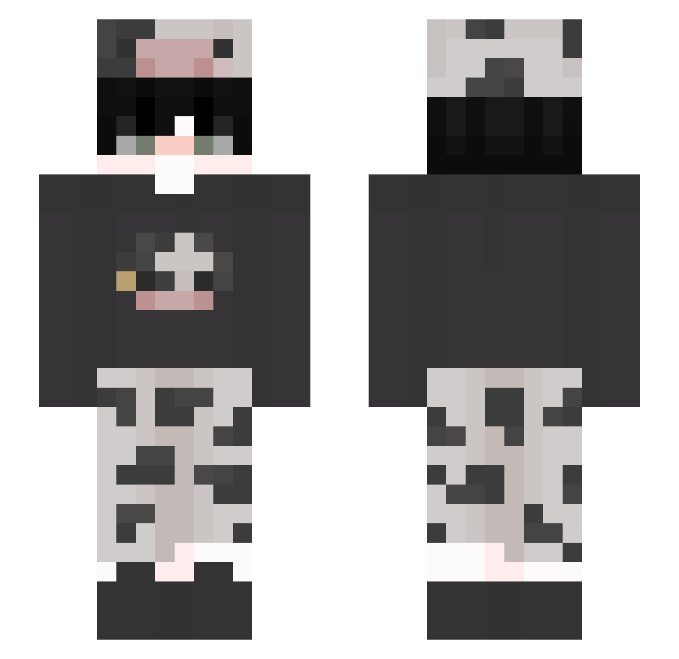 dessqt Minecraft skin, front and back view
