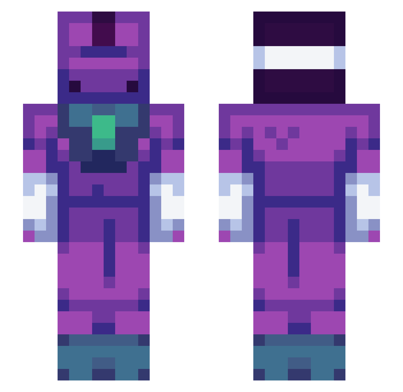 08910 Minecraft skin, front and back view