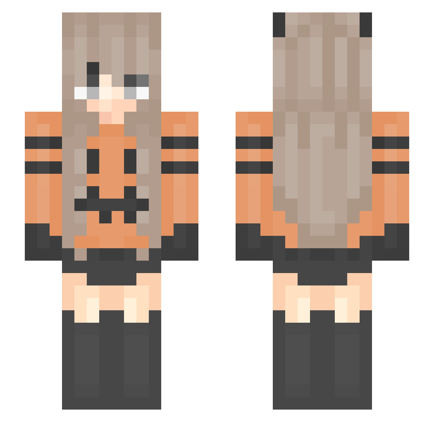 10fps_REA4IK Minecraft skin, front and back view