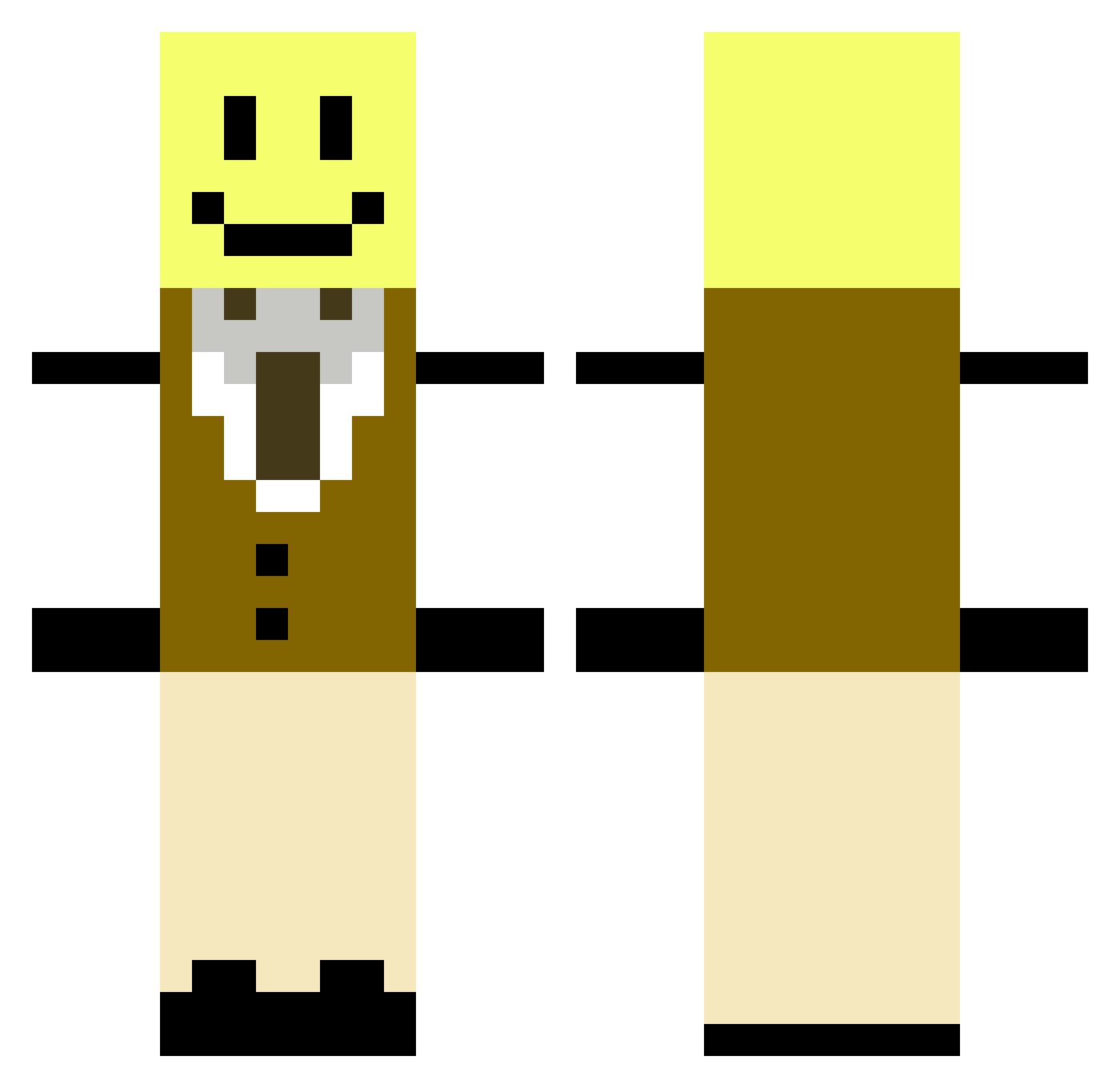NarinVtuber Minecraft skin, front and back view