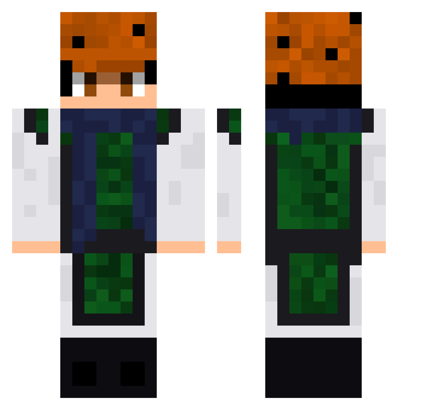 clrarhk Minecraft skin, front and back view