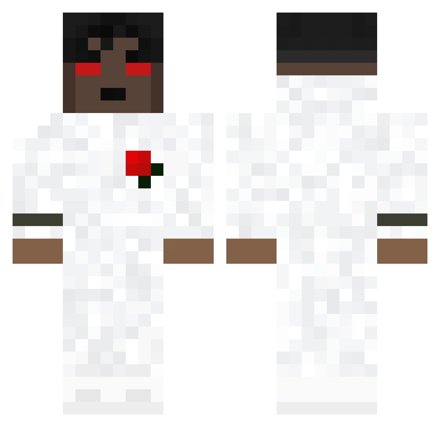 adrianes Minecraft skin, front and back view