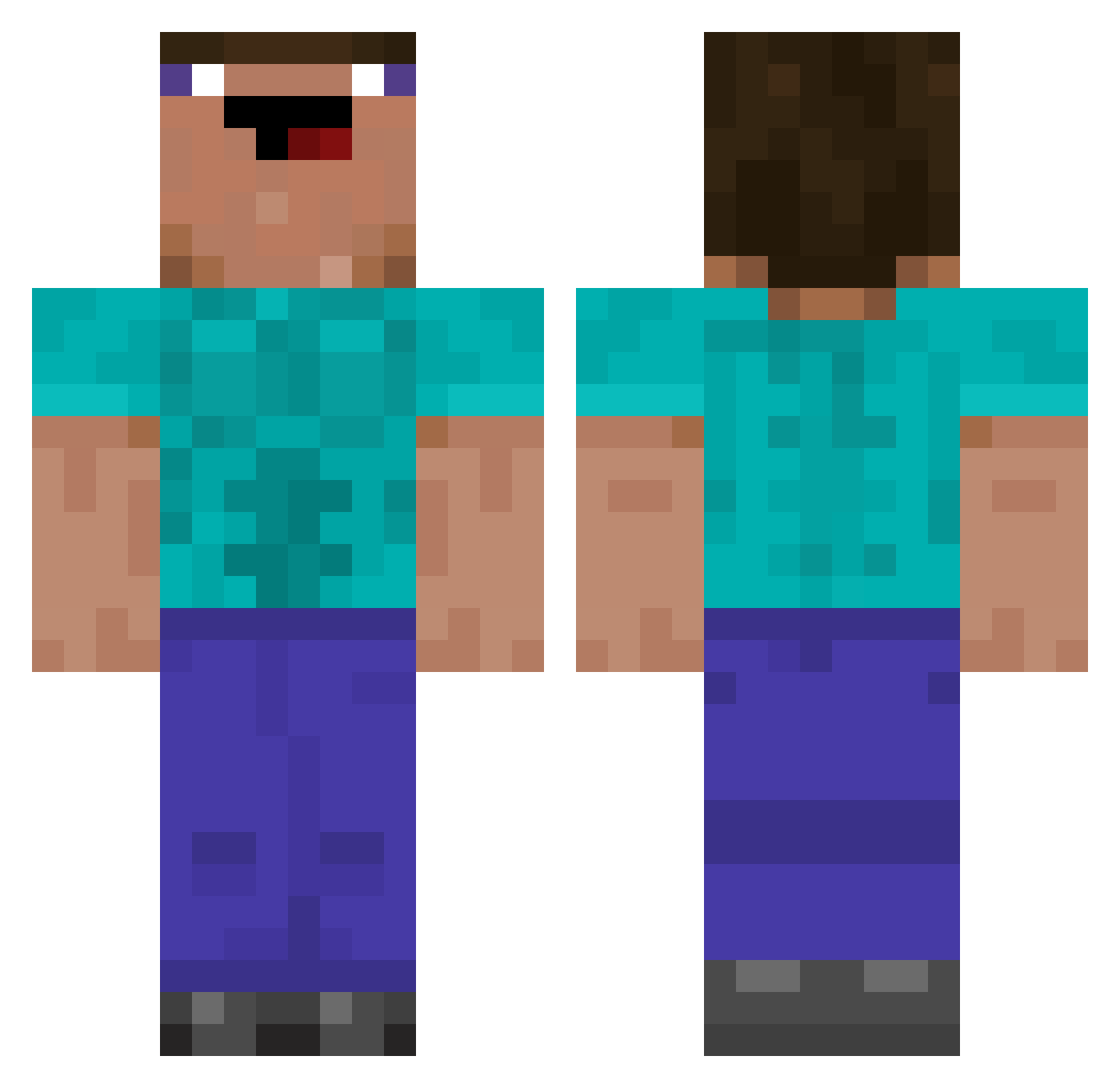 Skaiden Minecraft skin, front and back view