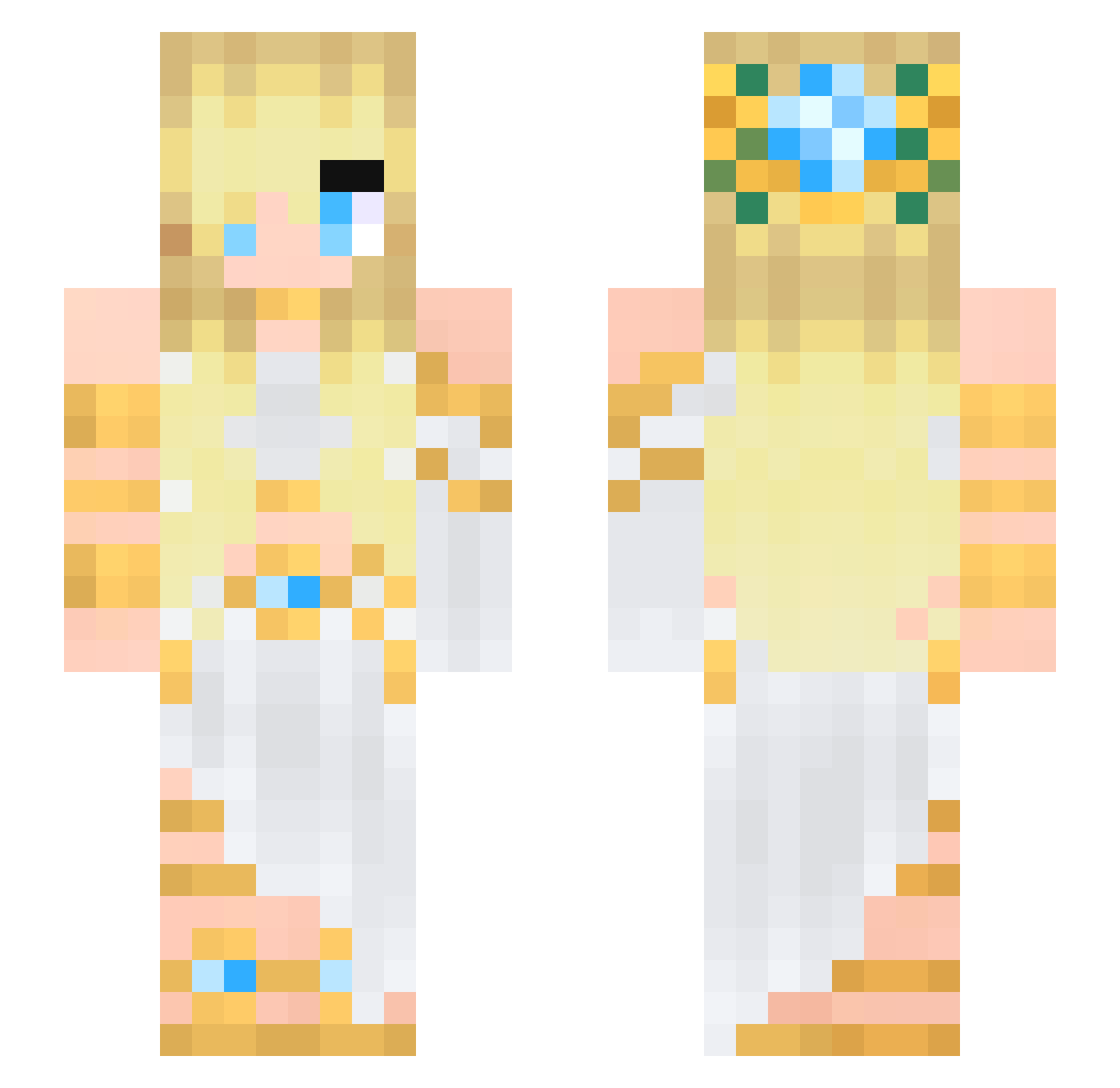 Halo Minecraft skin, front and back view