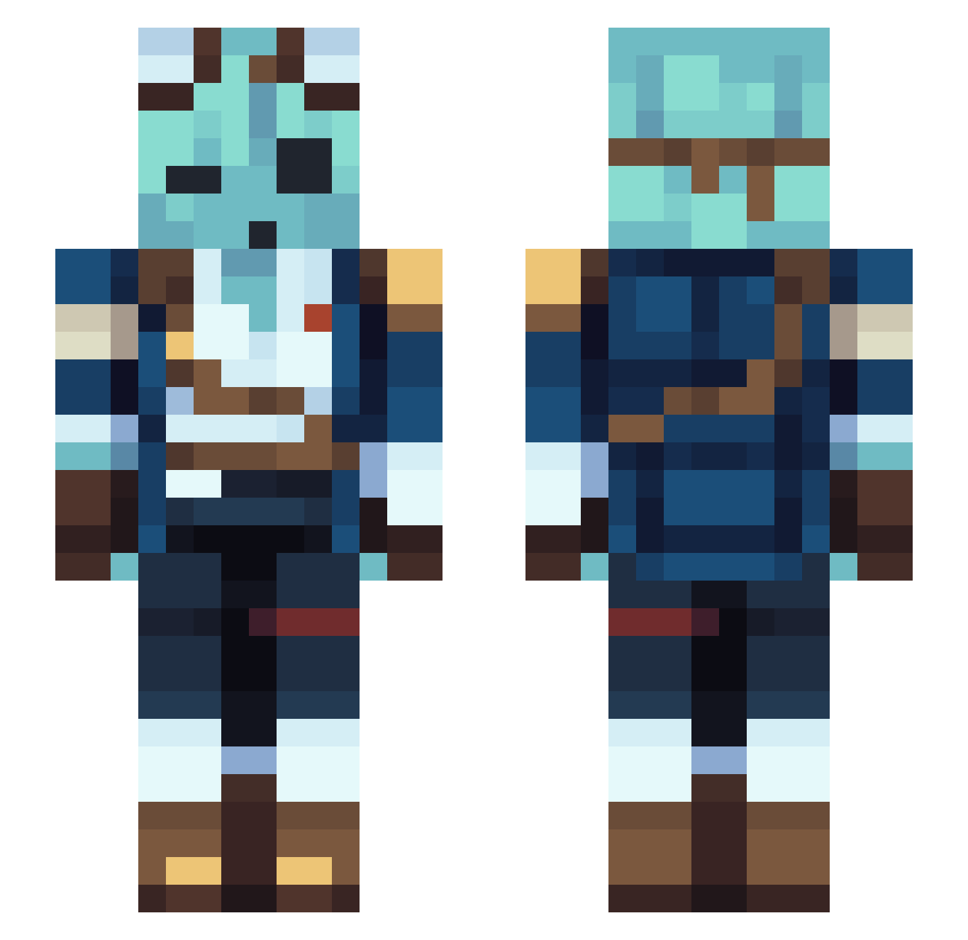 Thats1K Minecraft skin, front and back view