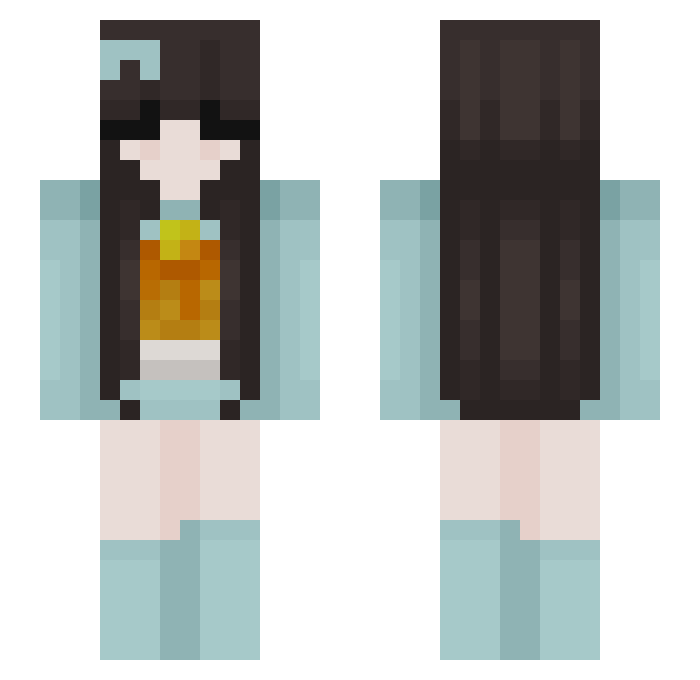 r6ei Minecraft skin, front and back view