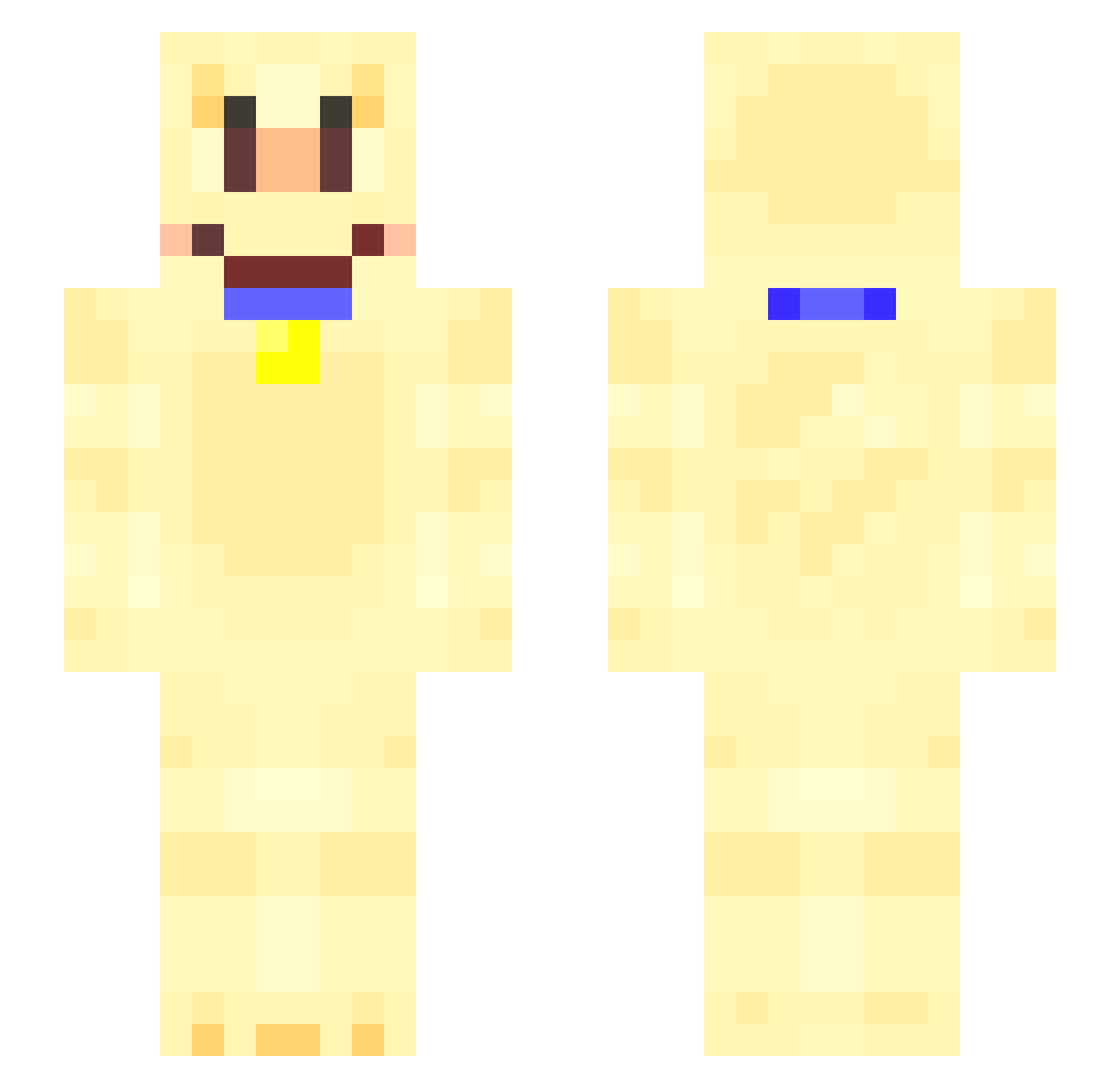 Kironical Minecraft skin, front and back view