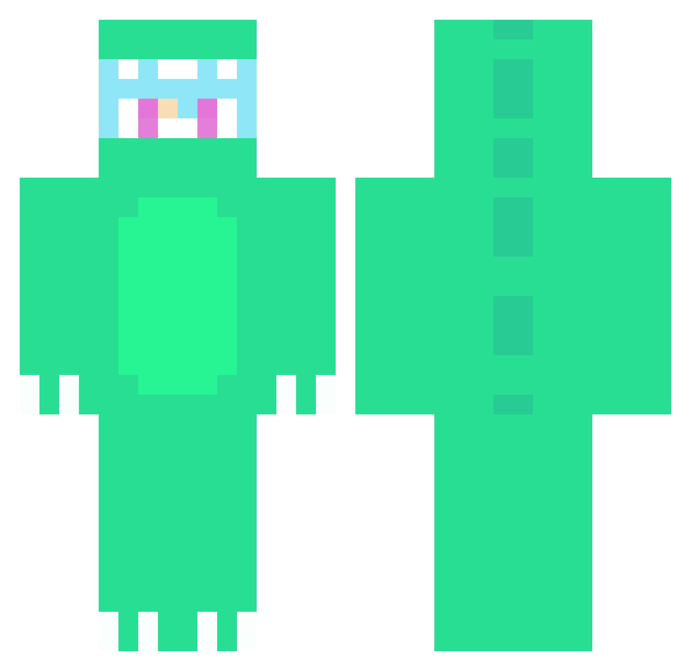 OverStory Minecraft skin, front and back view