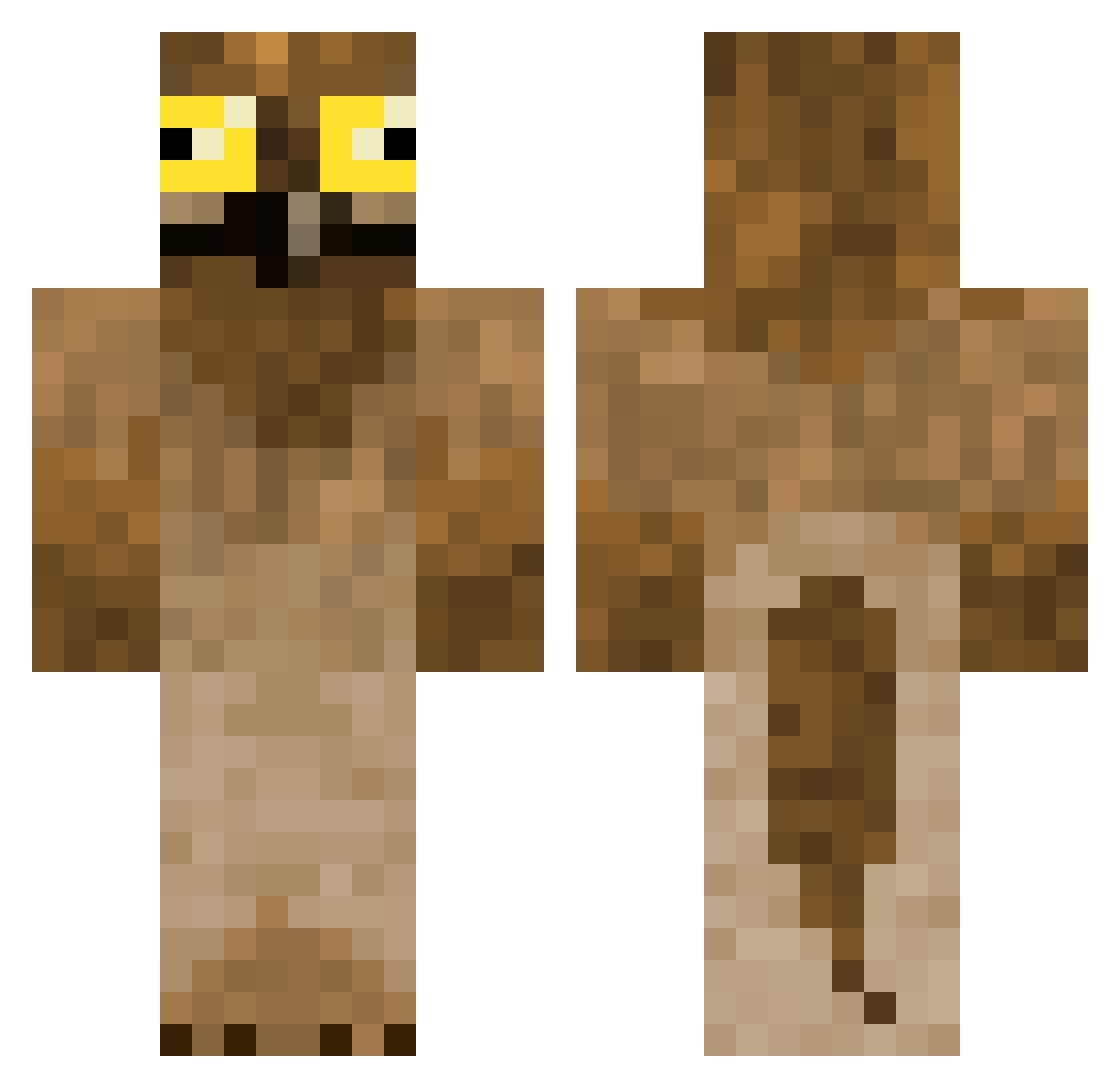 slippyu Minecraft skin, front and back view