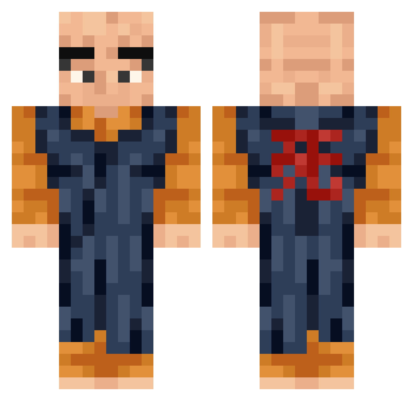 Jynnius Minecraft skin, front and back view