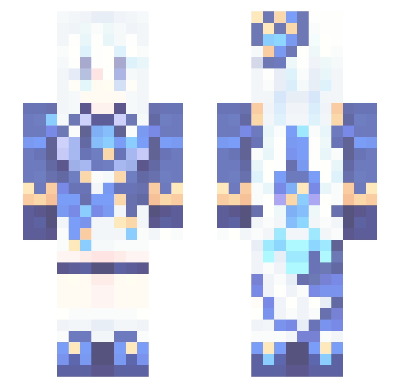 Arataka_miyu Minecraft skin, front and back view