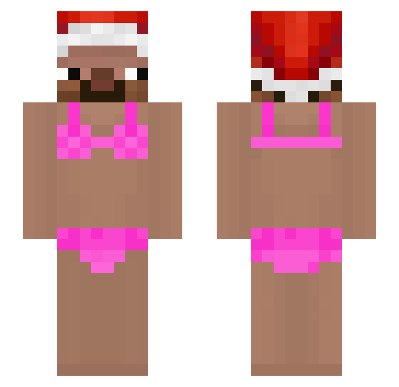 realbedwars Minecraft skin, front and back view