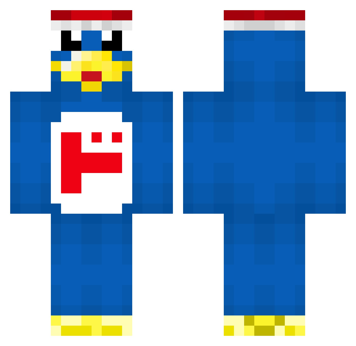 Don_Don_Donki Minecraft skin, front and back view