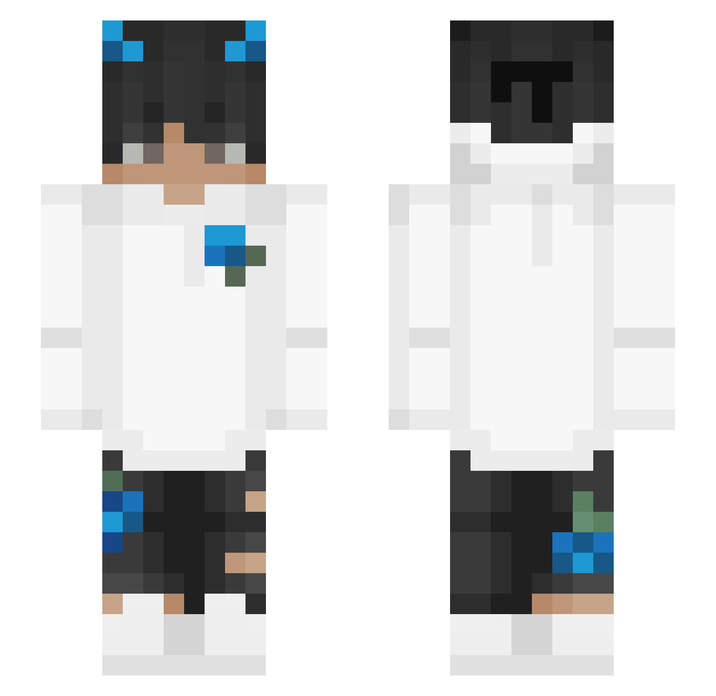 ume_aargau Minecraft skin, front and back view