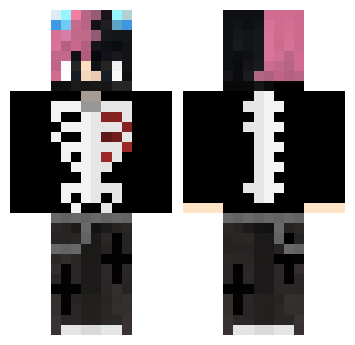 streetway Minecraft skin, front and back view