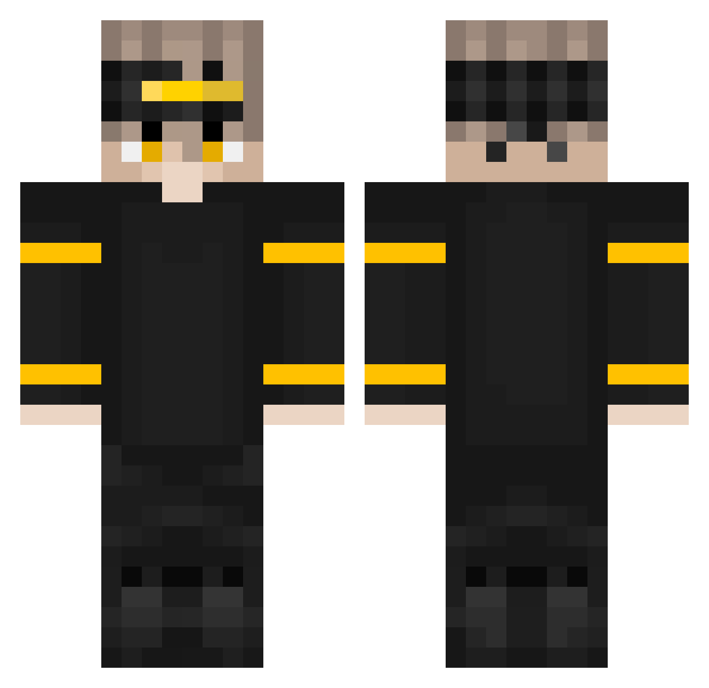 Twix_G Minecraft skin, front and back view