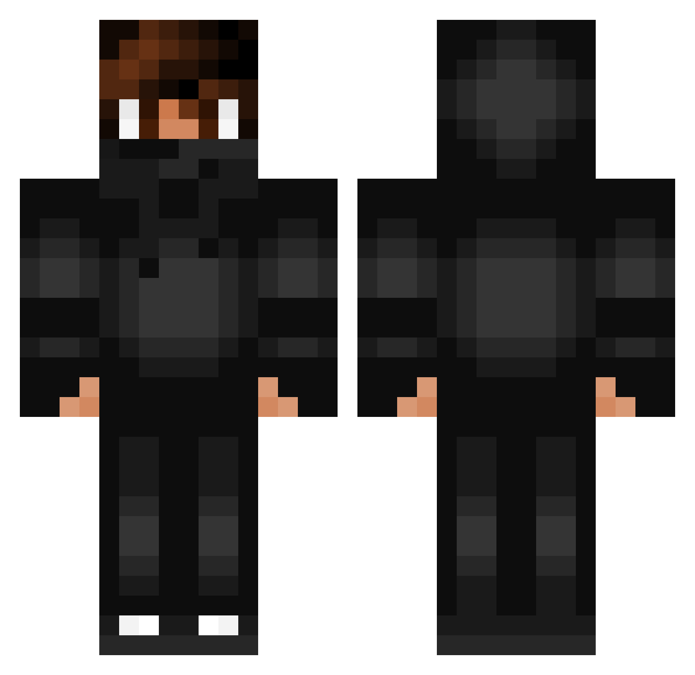 xLeka Minecraft skin, front and back view