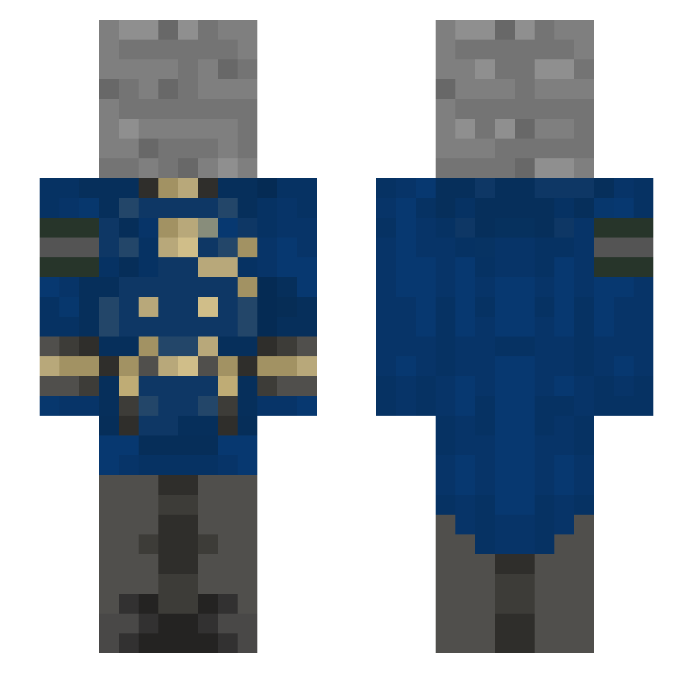 cryzix72 Minecraft skin, front and back view