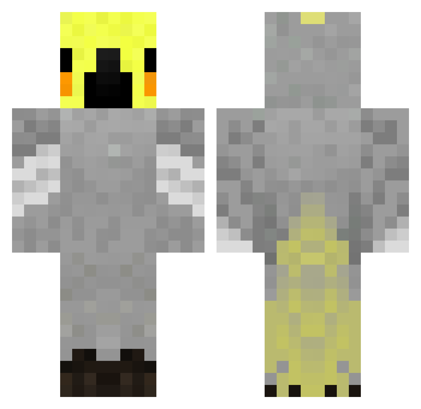 xaydrome Minecraft skin, front and back view