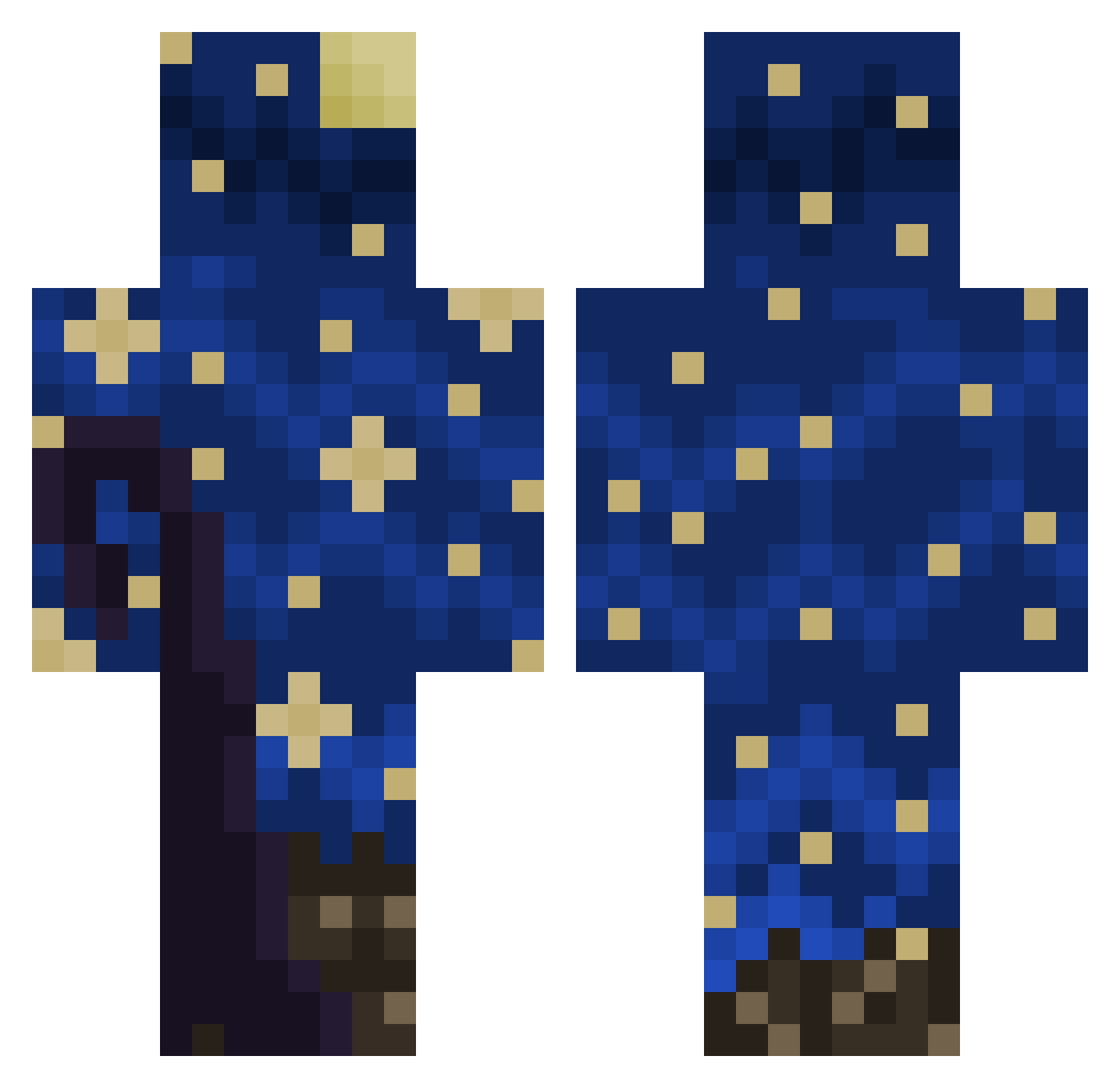 Rilspen Minecraft skin, front and back view