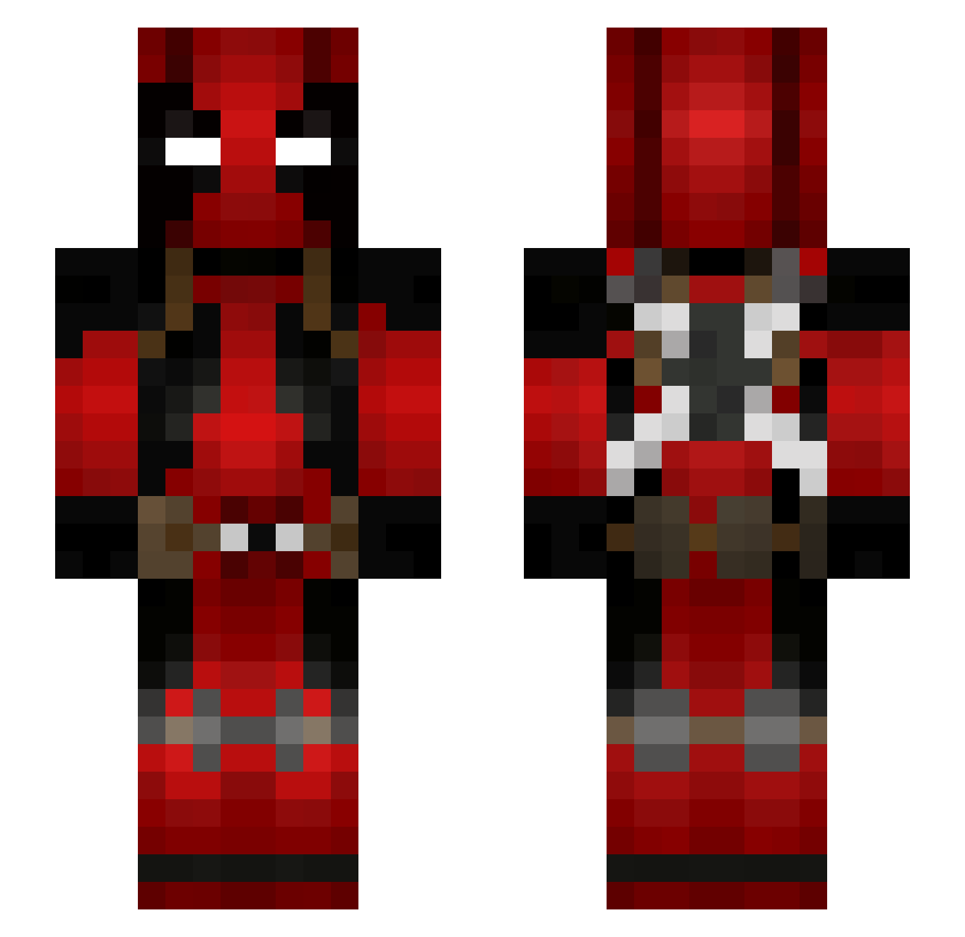 Inkontinenzia Minecraft skin, front and back view
