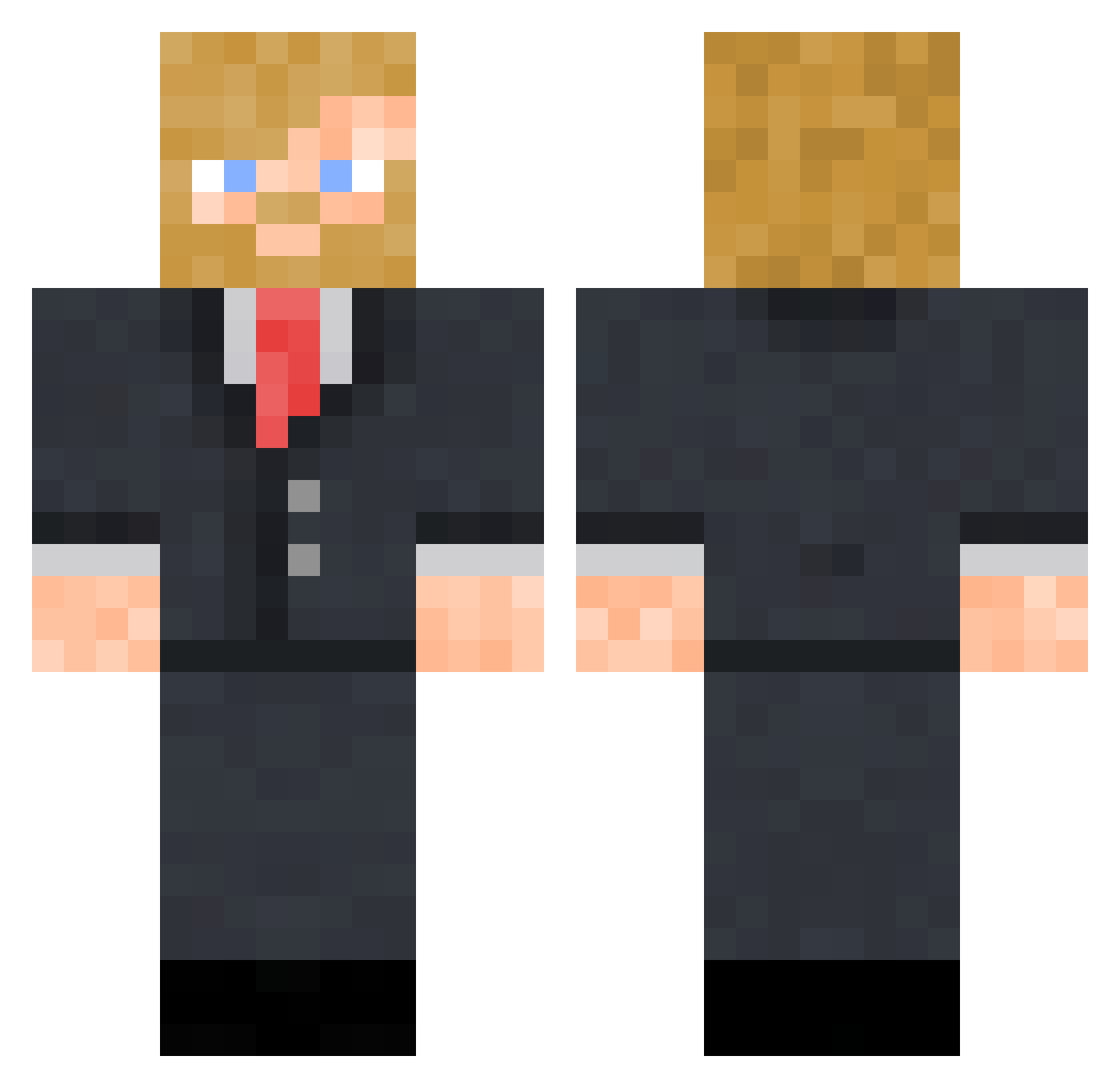 TheRealSamiSam Minecraft skin, front and back view