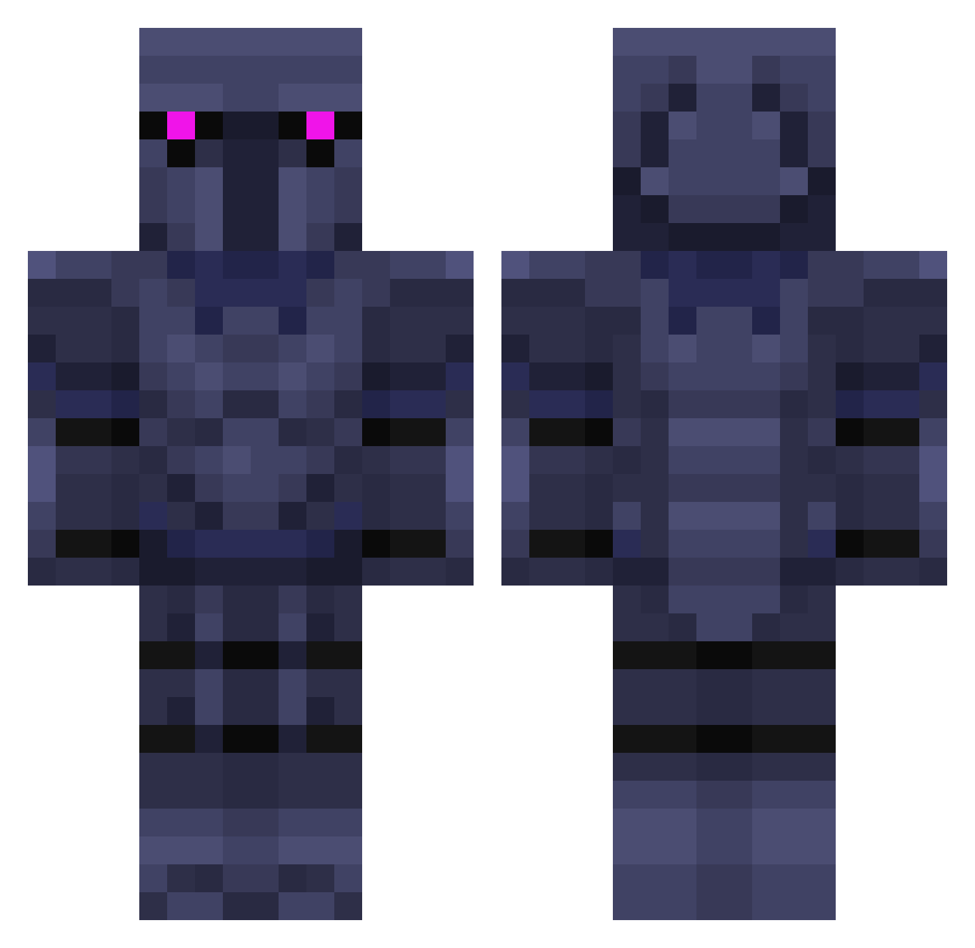 arecker Minecraft skin, front and back view