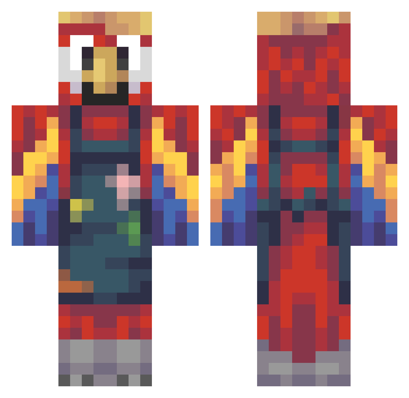 Dianlo Minecraft skin, front and back view