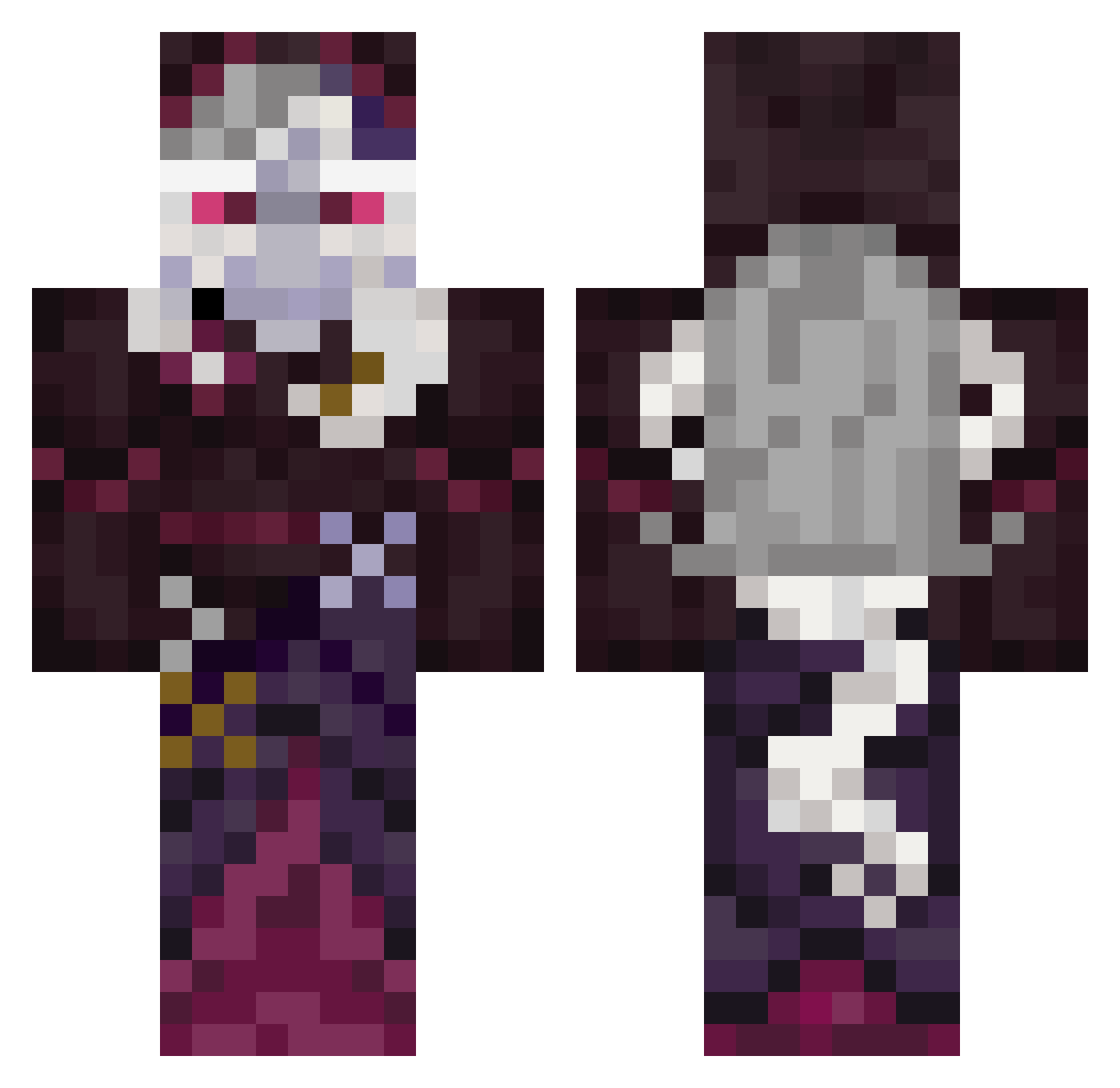 Tiaayo Minecraft skin, front and back view