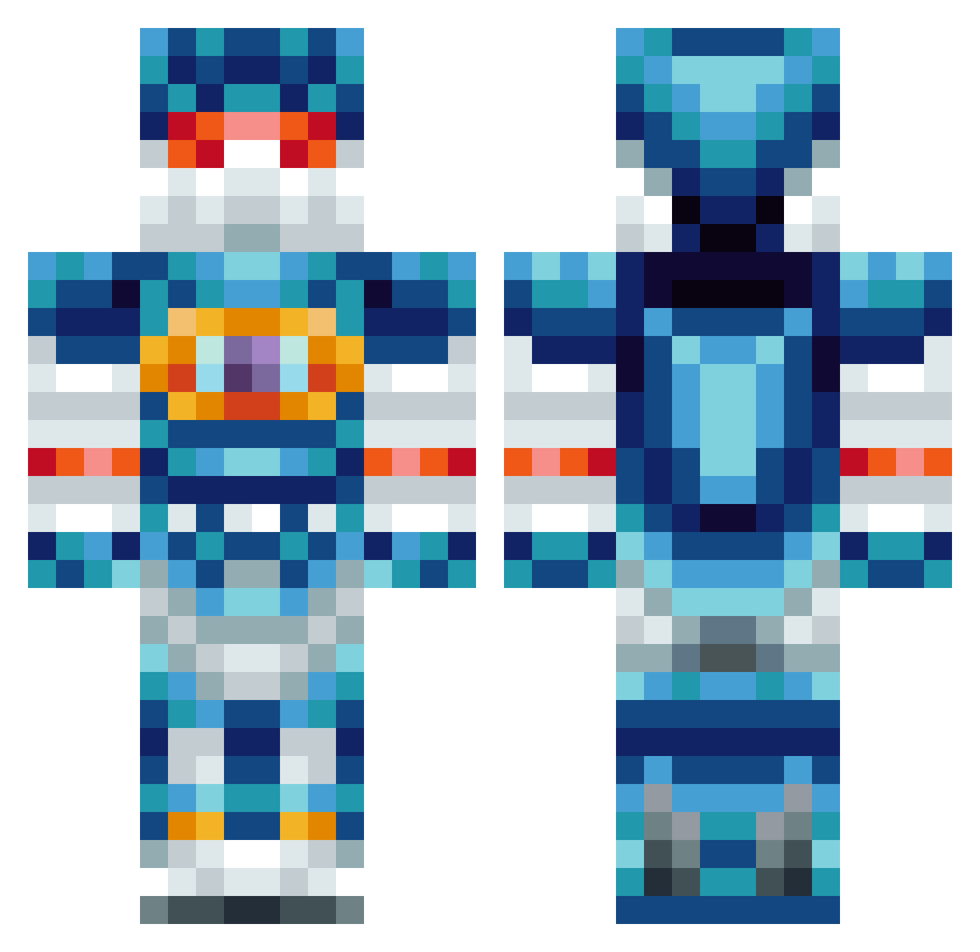cowplanes4 Minecraft skin, front and back view