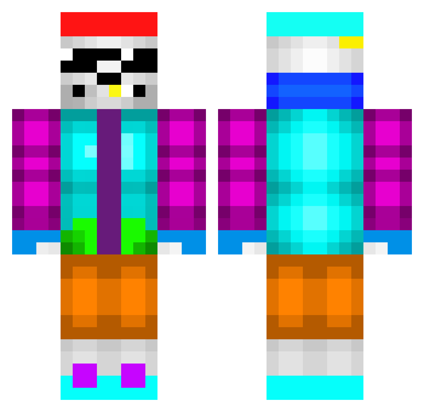 TechnicalCultist Minecraft skin, front and back view