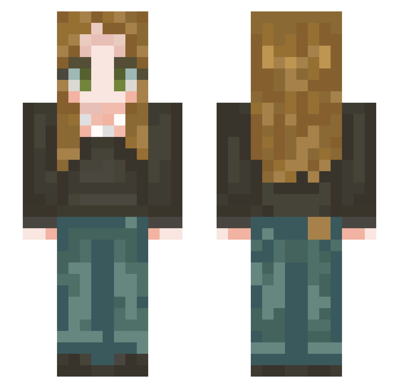 TonelessSign574 Minecraft skin, front and back view