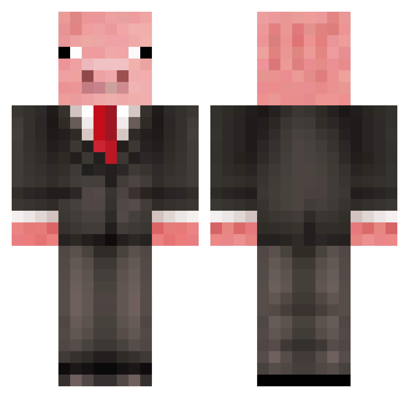 smileman Minecraft skin, front and back view