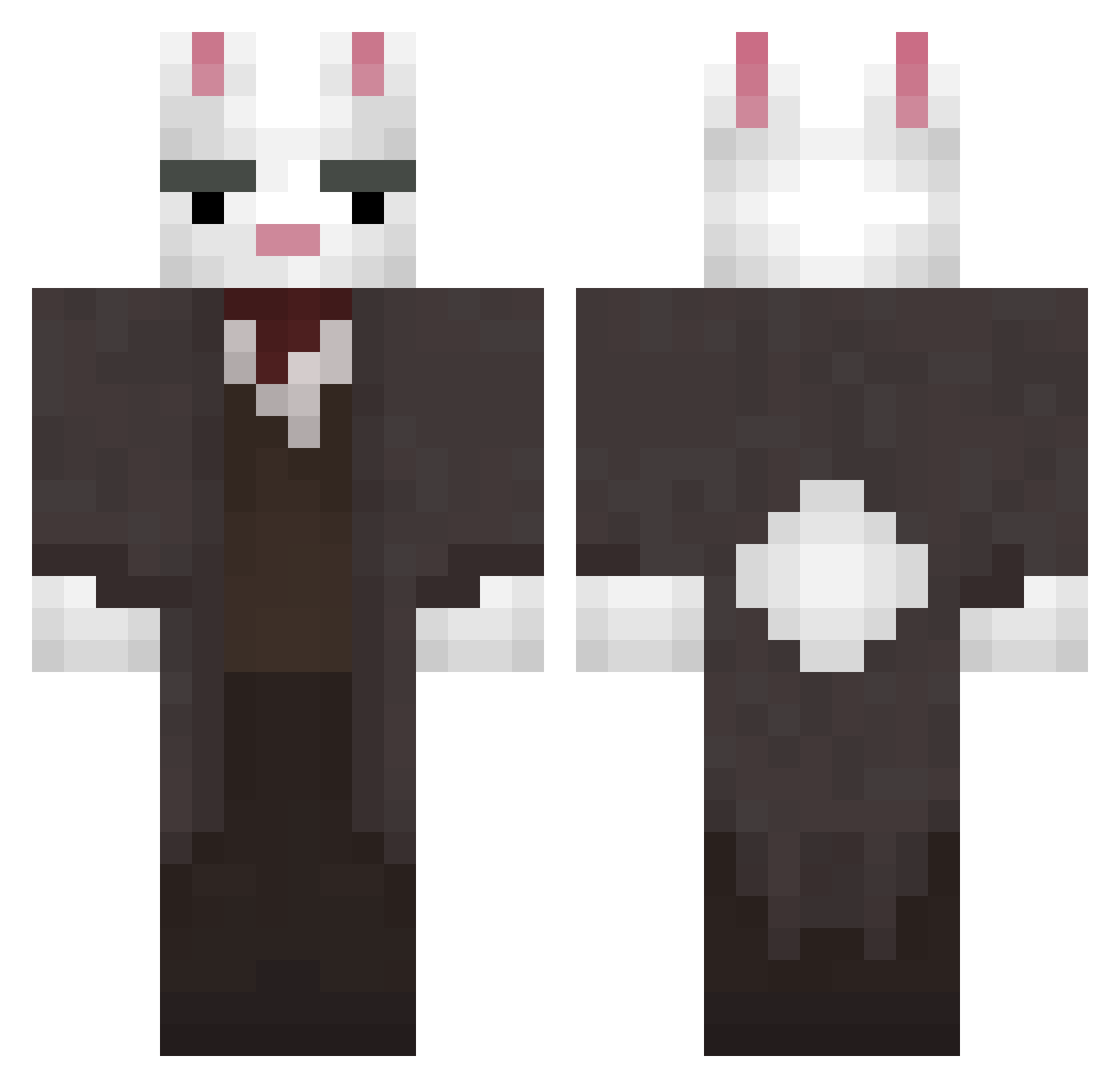 Konomice Minecraft skin, front and back view