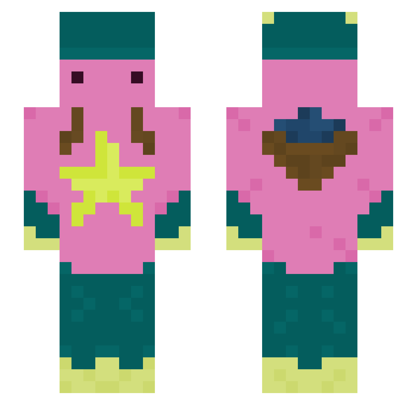 redtailpigeon Minecraft skin, front and back view
