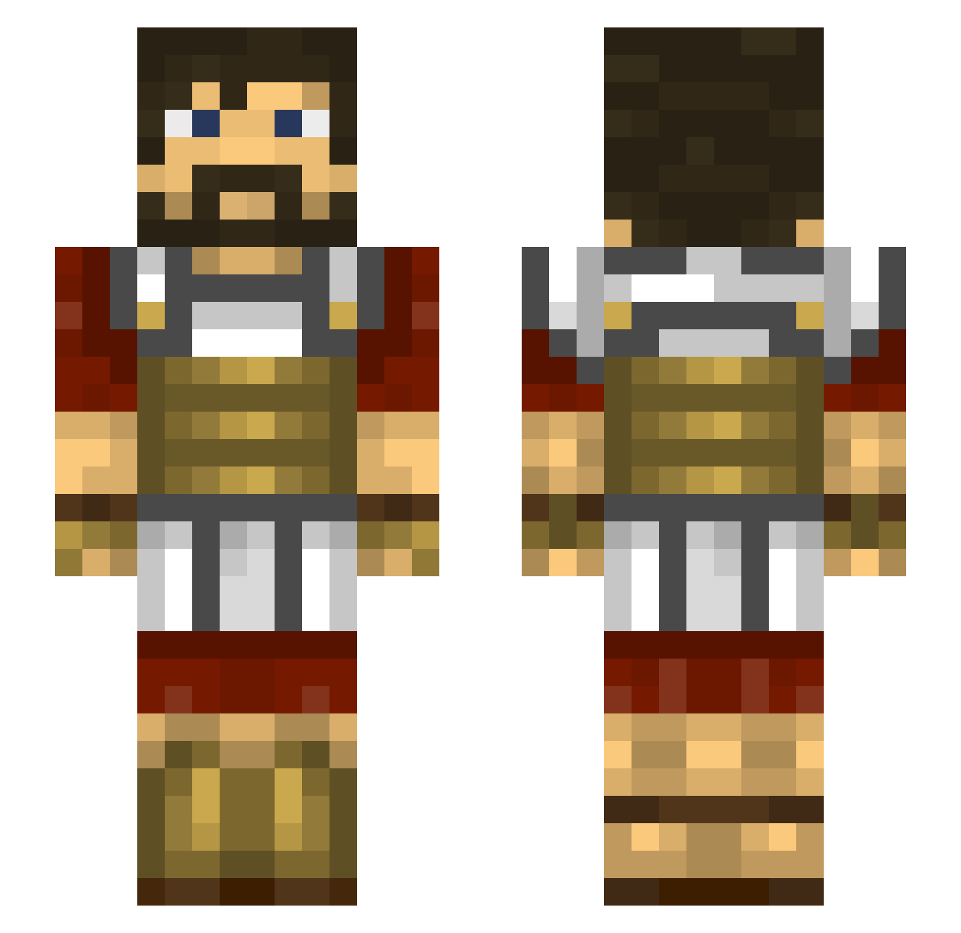 Eireman Minecraft skin, front and back view