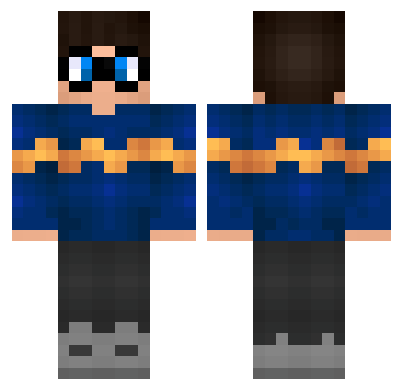 reeseWRLD Minecraft skin, front and back view