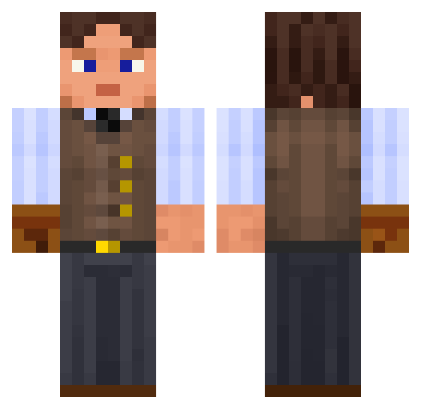 TimozZZz Minecraft skin, front and back view